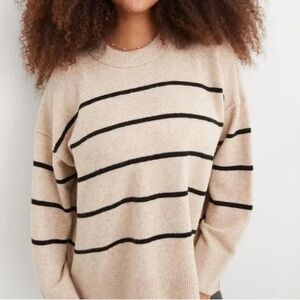 Aerie Striped Beige Sweater